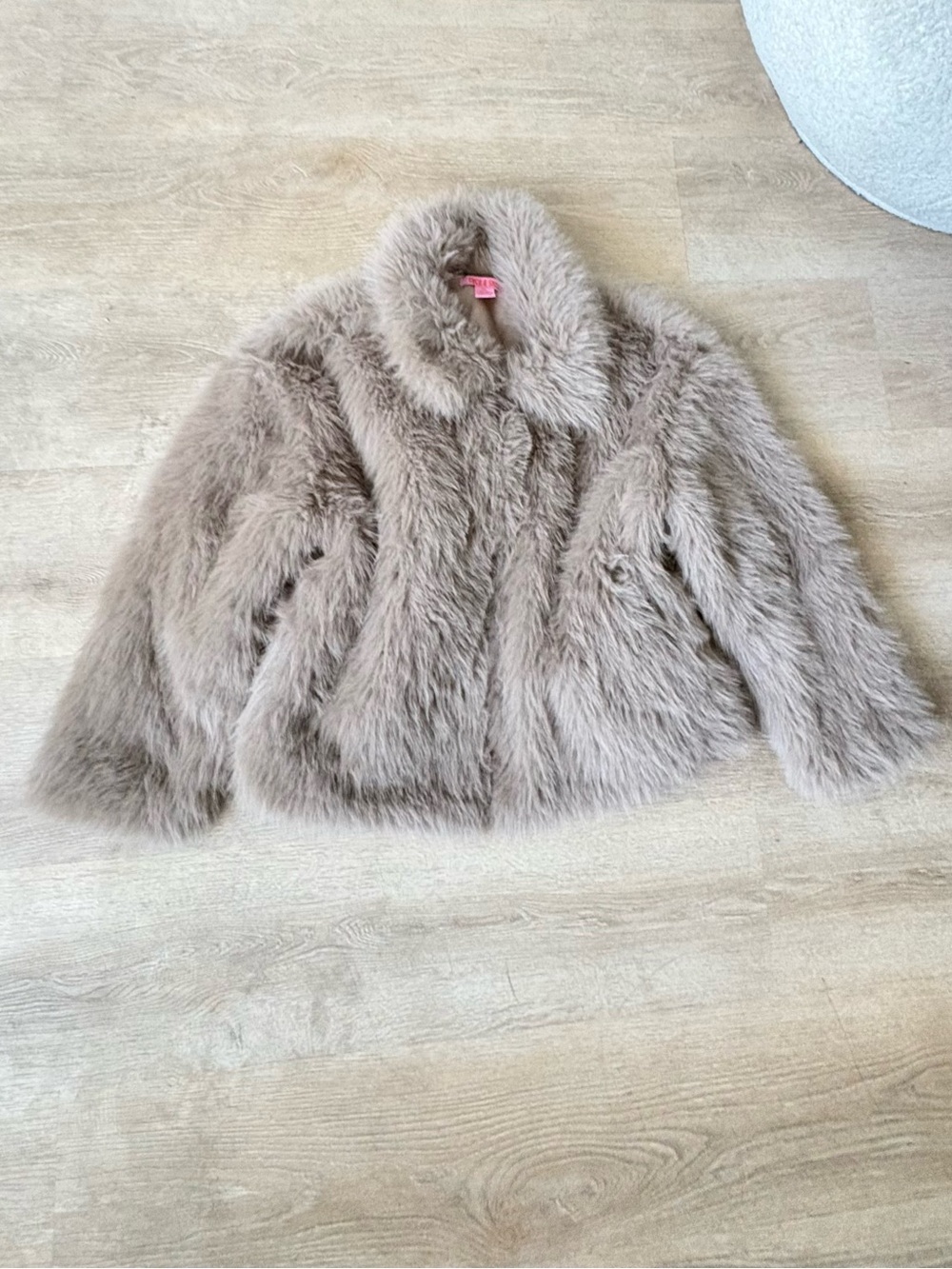 Faux Fur Jacket in Taupe - Stylish Cozy Coat